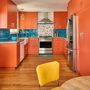 Colorful kitchen transformation - after